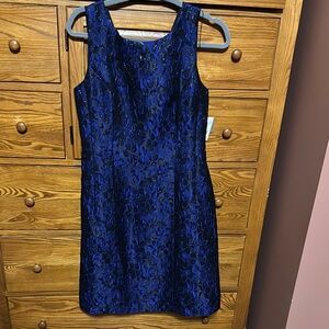 Aidan Mattox Blue Sheath Midi Dress for Cocktail